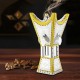 ALSANIDI, Traditional Incense Burner, Silver*Yellow, Size14*14*29Cm