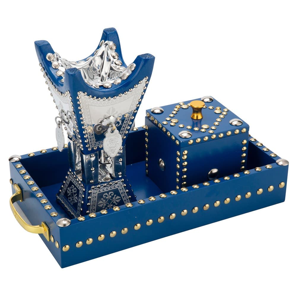 ALSANIDI, Incense Tools Set, Heritage Incense, Silver*Blue, Size40*20*6.5Cm