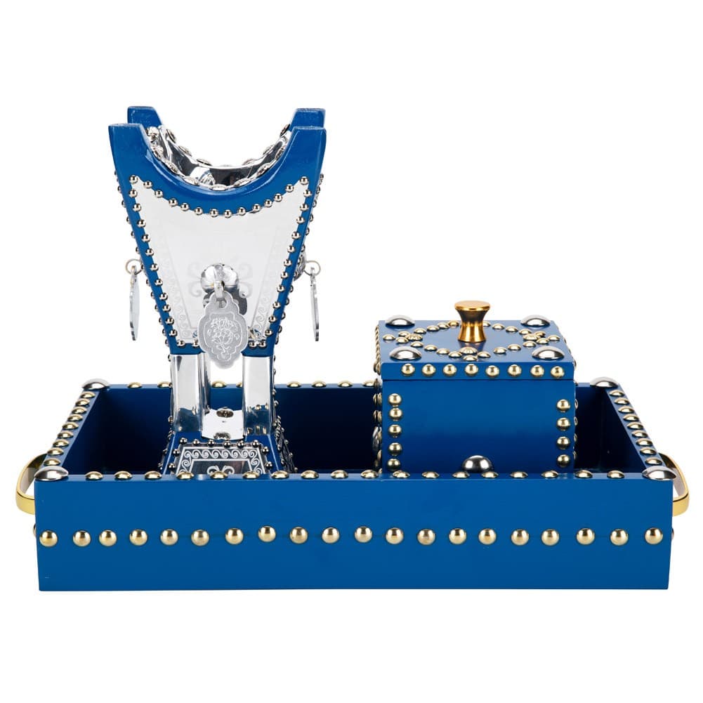 ALSANIDI, Incense Tools Set, Heritage Incense, Silver*Blue, Size40*20*6.5Cm