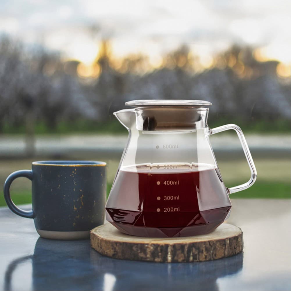 DPT, Served drip coffee pot, Server, Transparent , capacity 600 ml Size 15*8*12 Cm