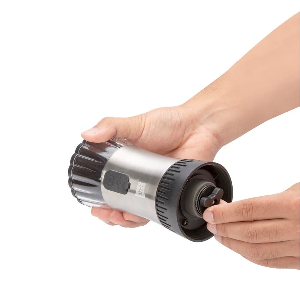DPT, electric coffee grinder, Small Coffee grinder for trips, Silver, capacity 180 ml Size 8*8*22.5 Cm