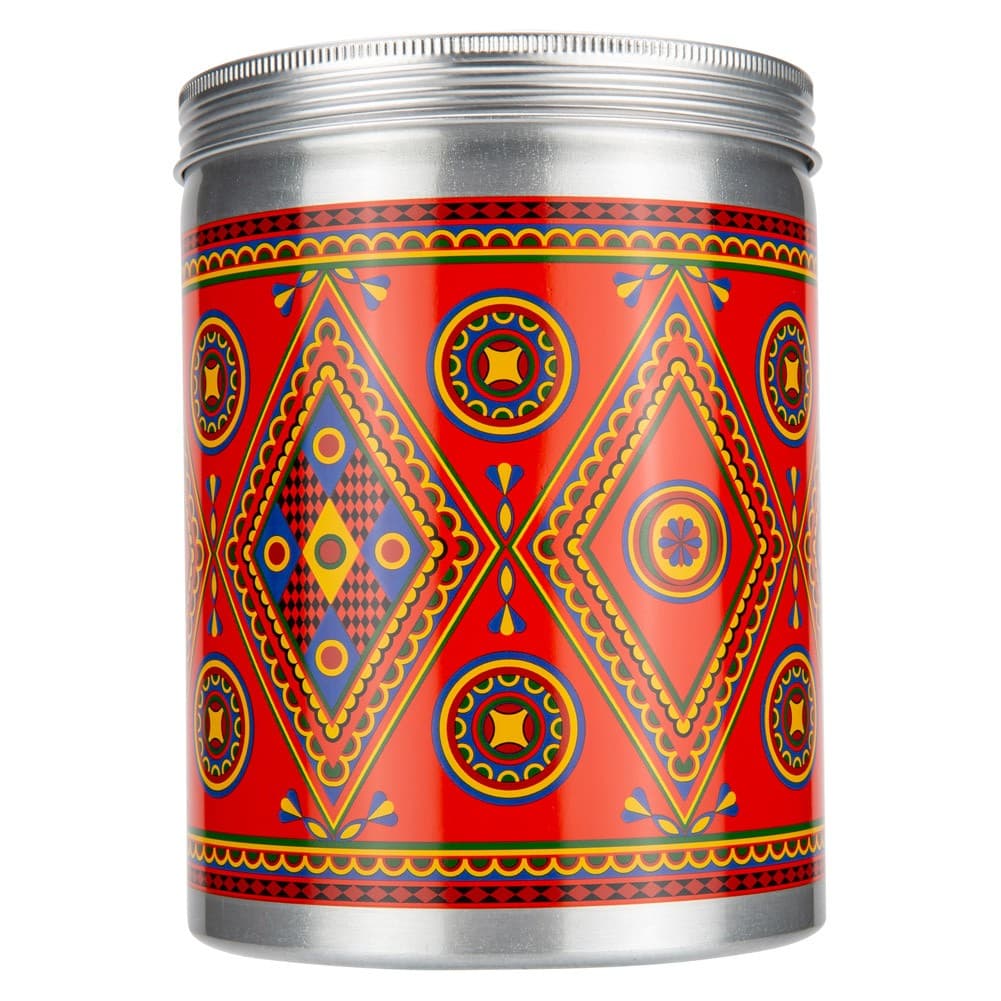 ALSANIDI, Najdi engraving aluminum spice box, Tea, coffee and sugar storage for trips, Silver, capacity 2000 ml