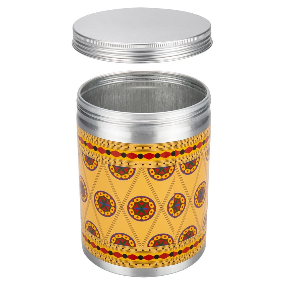 ALSANIDI, Najdi engraving aluminum spice box, Tea, coffee and sugar storage for trips, Silver, capacity 2000 ml