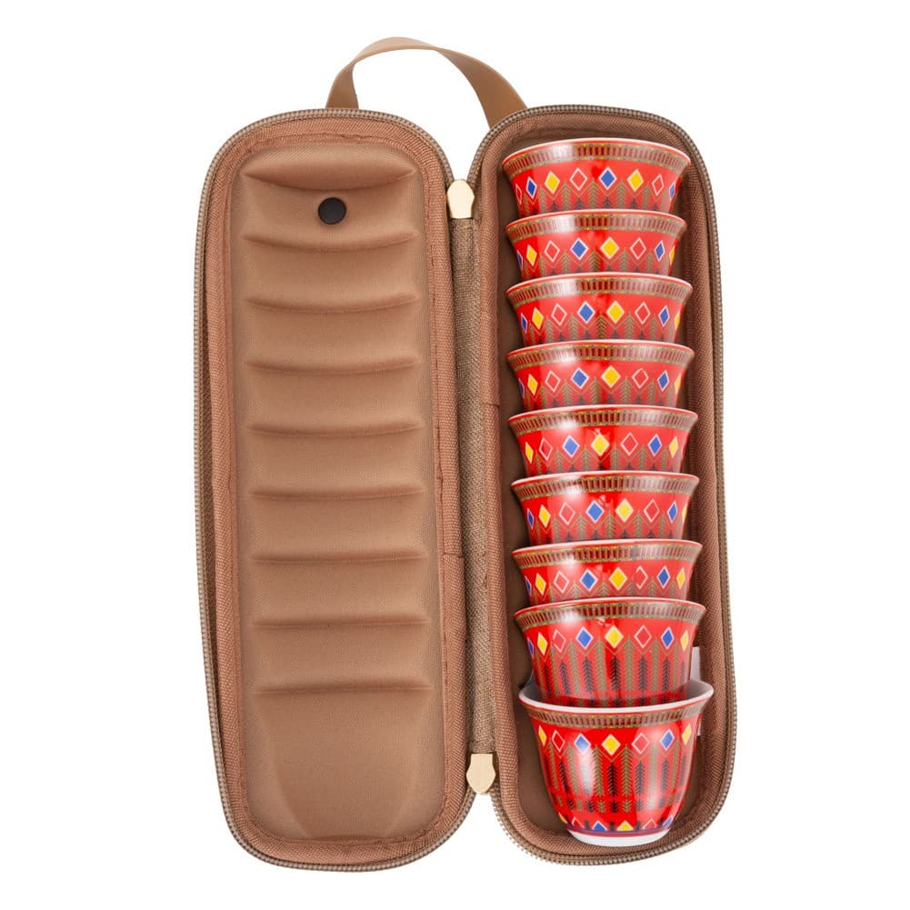 ALSANIDI, Al-Asiri engraving Completed anti-shock Mugs bag, Coffee mugs bag, Woody, Size 32.4*8.6*7.9Cm