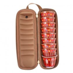 ALSANIDI, Al-Asiri engraving Completed anti-shock Mugs bag, Coffee mugs bag, Woody, Size 32.4*8.6*7.9Cm