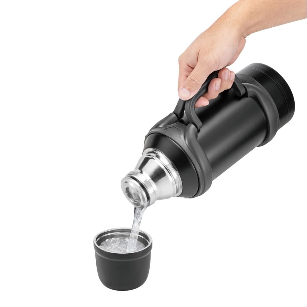DPT, Hot and cold Stainless steel Thermos for tea and coffee, Tea and coffee Thermos for trips, Black, capacity 1.6 L