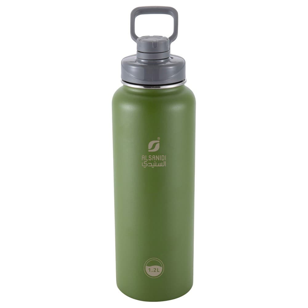 ALSANIDI, Stainless steel hot and cold Liquid Bottle, Sports water Bottle, Green, capacity 1.2 L