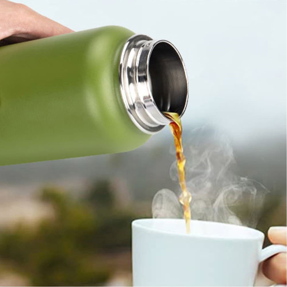 ALSANIDI, Stainless steel hot and cold Liquid Bottle, Sports water Bottle, Green, capacity 1.2 L