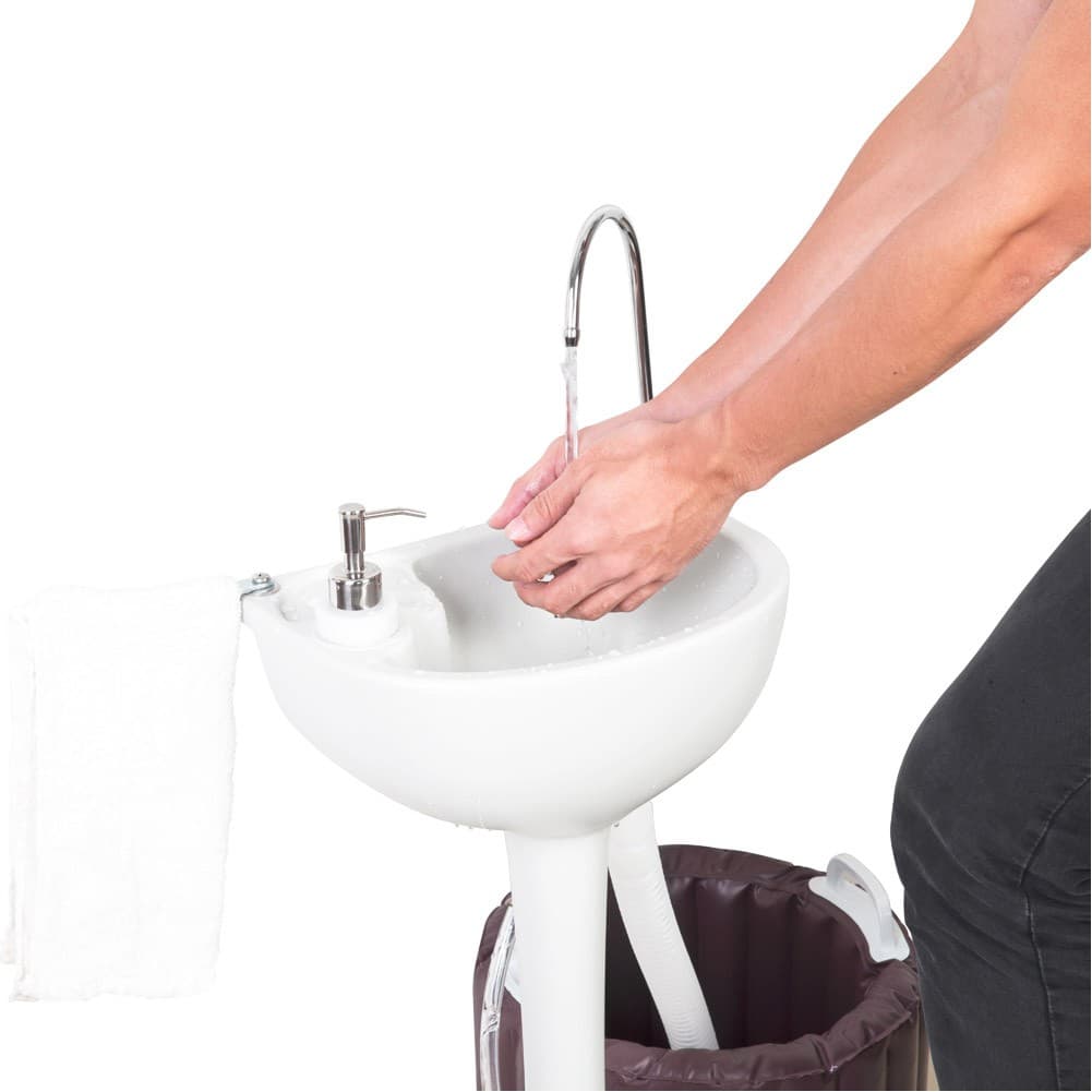ALSANIDI, Camping and trip laundry, Camping and Travel Portable Sink, Beige, capacity 19 L Size 33*50*83 Cm