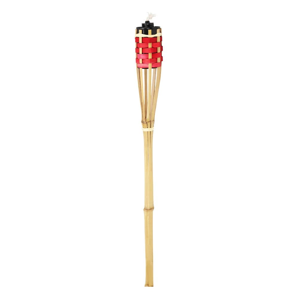 ALSANIDI, Bamboo Camp Lighting Torch, Bamboo wicker Lamp, Red, Size 90 Cm
