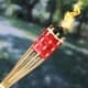 ALSANIDI, Bamboo Camp Lighting Torch, Bamboo wicker Lamp, Red, Size 90 Cm