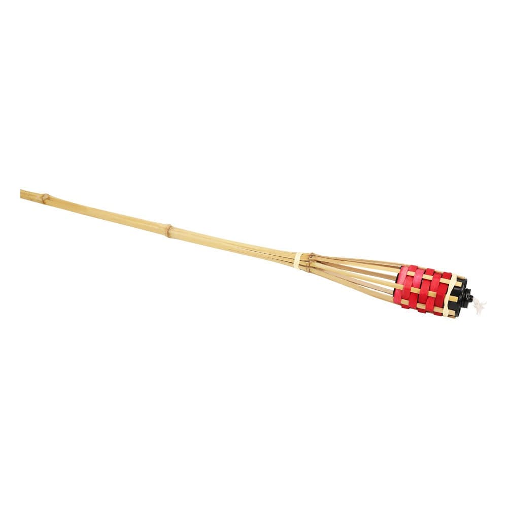 ALSANIDI, Bamboo Camp Lighting Torch, Bamboo wicker Lamp, Red, Size 90 Cm
