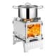 ALSANIDI, Hiking multifunctional grill, Outdoor grill, Silver, Size20.5*15.5*21Cm