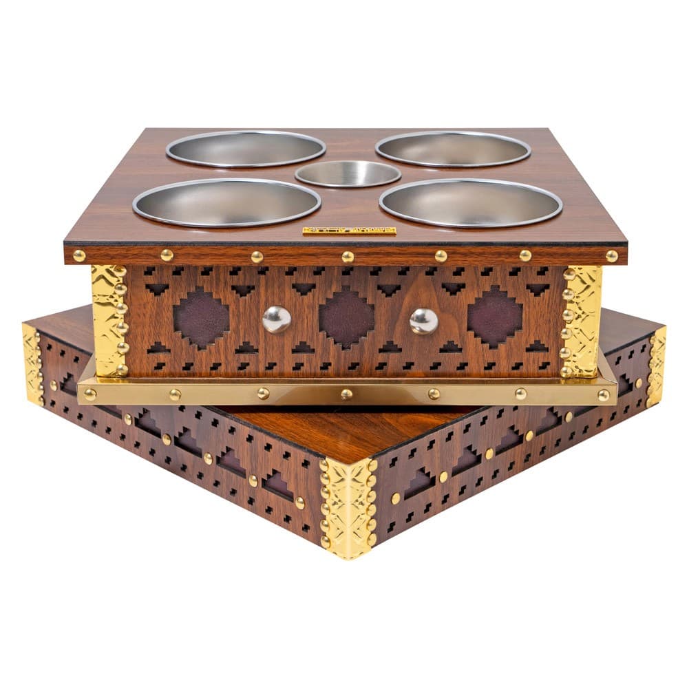 ALSANIDI, Dates and Nuts Heritage Hospitality Set, Date Palm Squeezer, Woody, Size 36*36*19.5 Cm