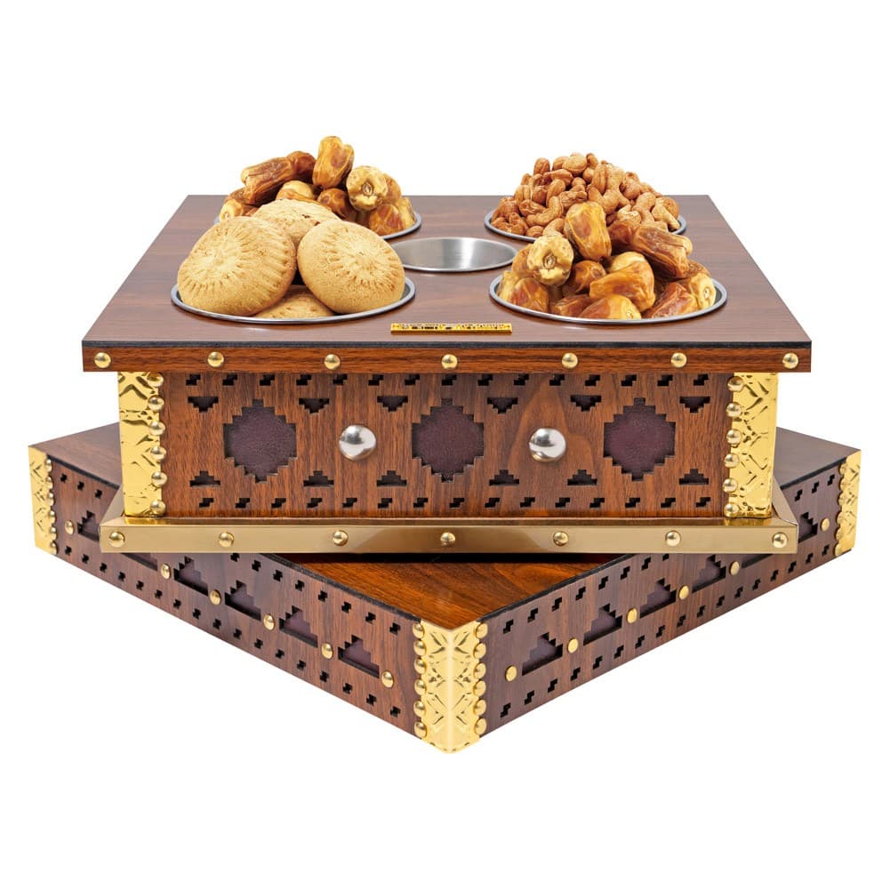 ALSANIDI, Dates and Nuts Heritage Hospitality Set, Date Palm Squeezer, Woody, Size 36*36*19.5 Cm