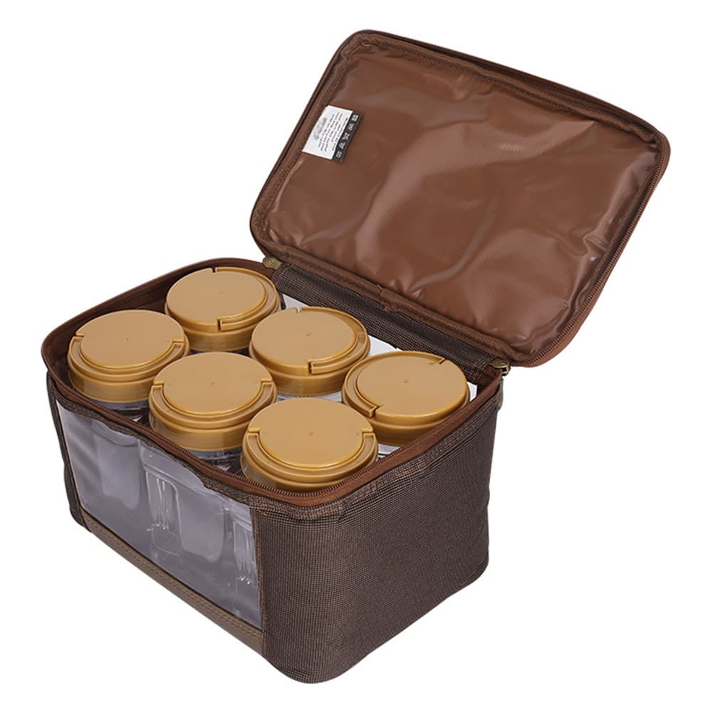 ALSANIDI, spices set Storage bag, Completed spices cans, Coffee Brown, Set 6 pcs