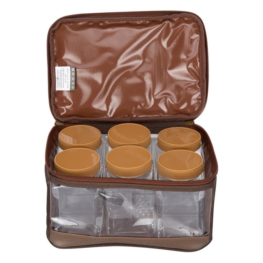 ALSANIDI, spices set Storage bag, Completed spices cans, Coffee Brown, Set 6 pcs