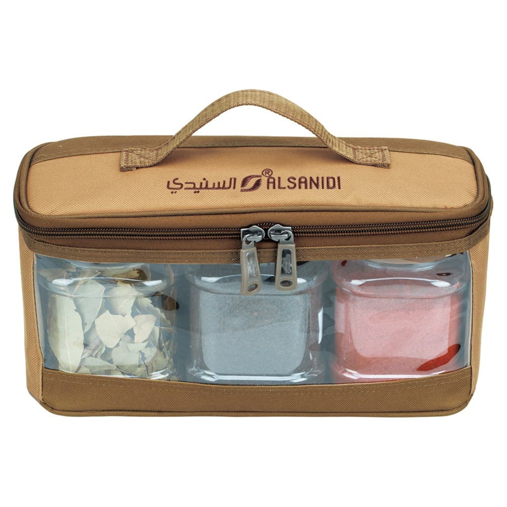 ALSANIDI, spices set bag, Completed spices cans, Kaki, Set 3 pcs