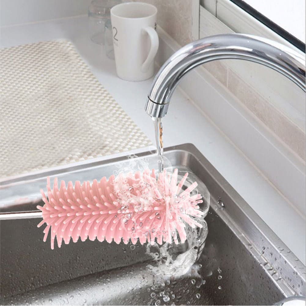 ALSANIDI, Bottle and Cup Cleaning Brush, Long Bottle Brush Cleaner, Pink , Size 37*4.5*1.8 Cm