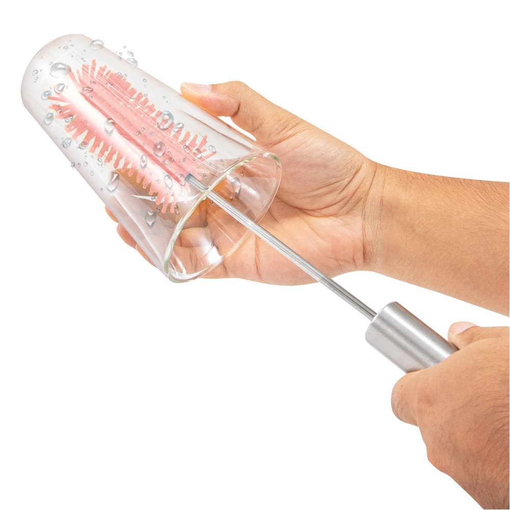 ALSANIDI, Bottle and Cup Cleaning Brush, Long Bottle Brush Cleaner, Pink , Size 37*4.5*1.8 Cm