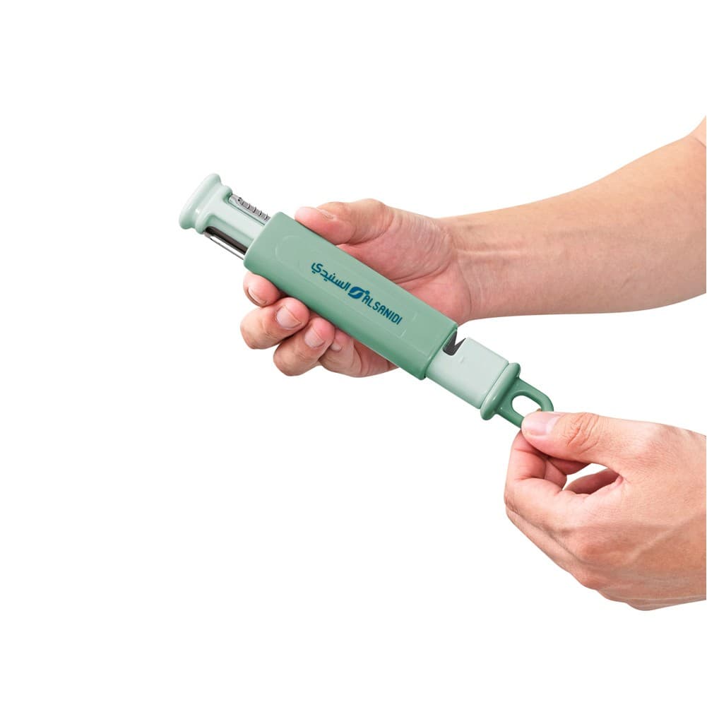 ALSANIDI, Multi-function Peeler, Knife Peeler and Sharpener, Green, Size20*3Cm