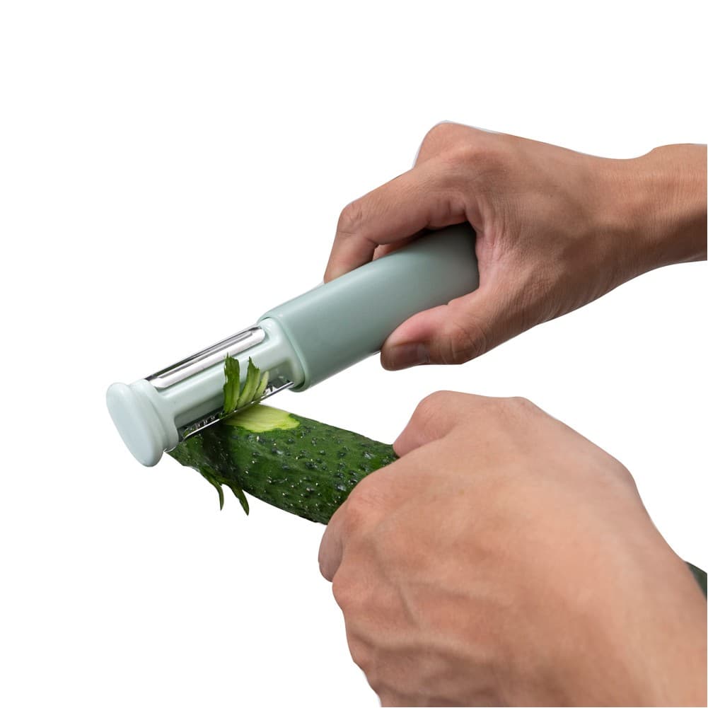 ALSANIDI, Multi-function Peeler, Knife Peeler and Sharpener, Green, Size20*3Cm