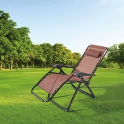 DPT, Chair with a 2-in-1 Table, Camping Chair, Brown
