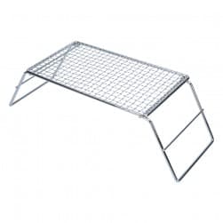 ALSANIDI, Foldable Fire Stand, Portable mini barbecue charcoal grill for picnics, Silver, Size 15.5*20*37 Cm