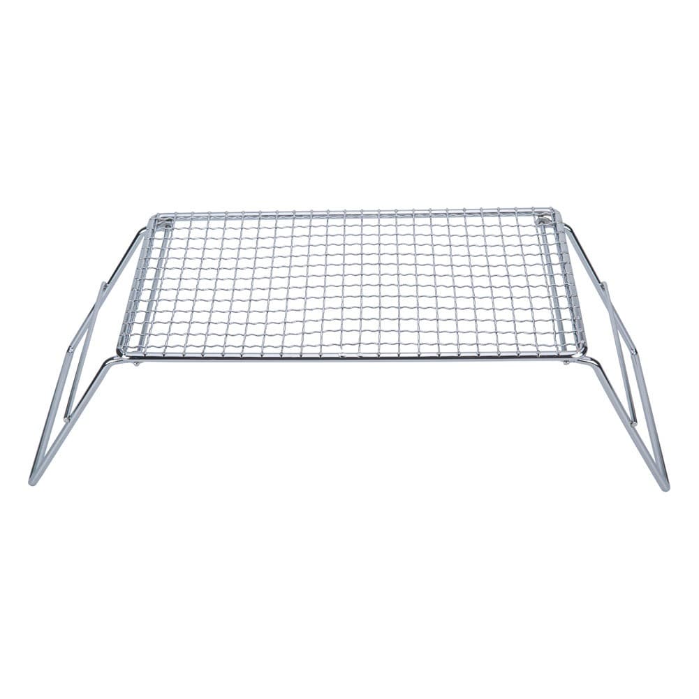 ALSANIDI, Foldable Fire Stand, Portable mini barbecue charcoal grill for picnics, Silver, Size 14*18*32 Cm