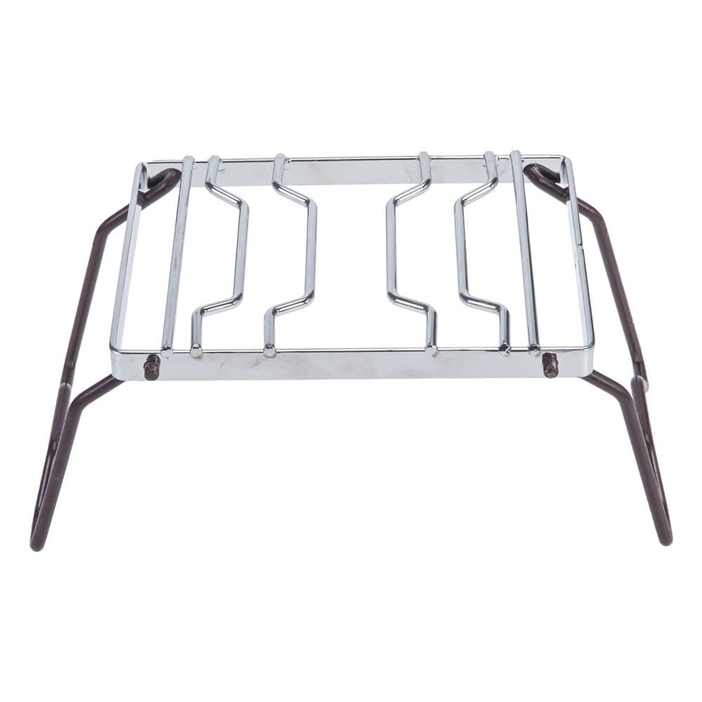 ALSANIDI, Foldable Fire Stand, Portable mini barbecue charcoal grill for picnics, Silver*Brown, Size 15*25 Cm