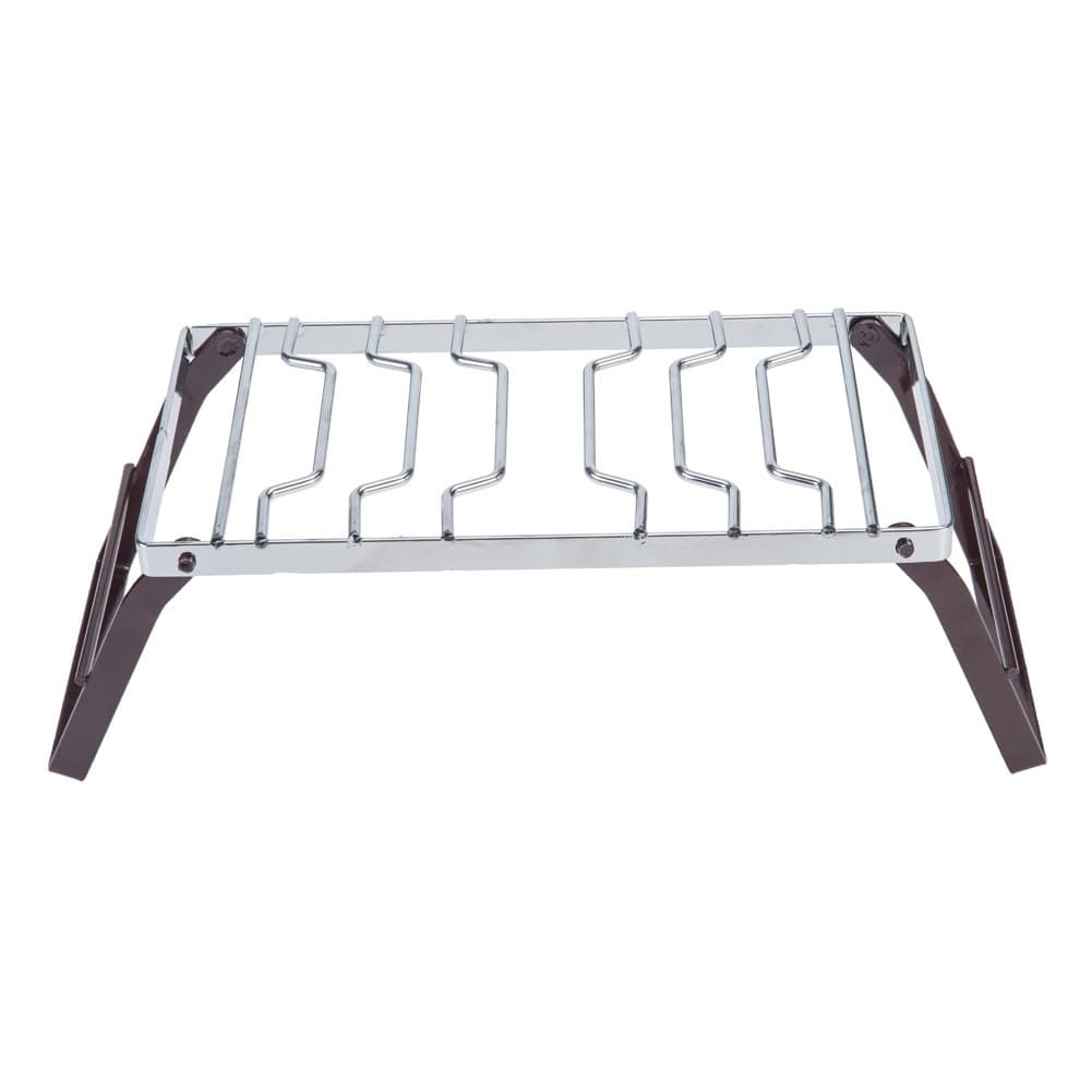 ALSANIDI, Foldable Fire Stand, Portable mini barbecue charcoal grill for picnics, Silver*Brown, Size 15*30 Cm