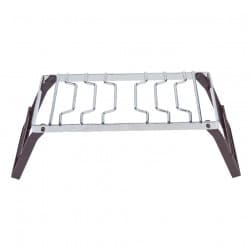 ALSANIDI, Foldable Fire Stand, Portable mini barbecue charcoal grill for picnics, Silver*Brown, Size 15*30 Cm
