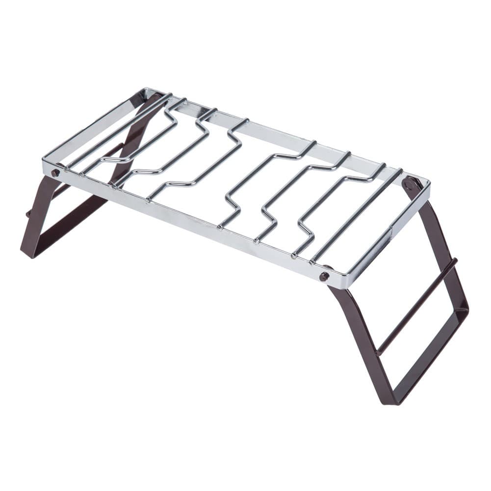 ALSANIDI, Foldable Fire Stand, Portable mini barbecue charcoal grill for picnics, Silver*Brown, Size 15*30 Cm