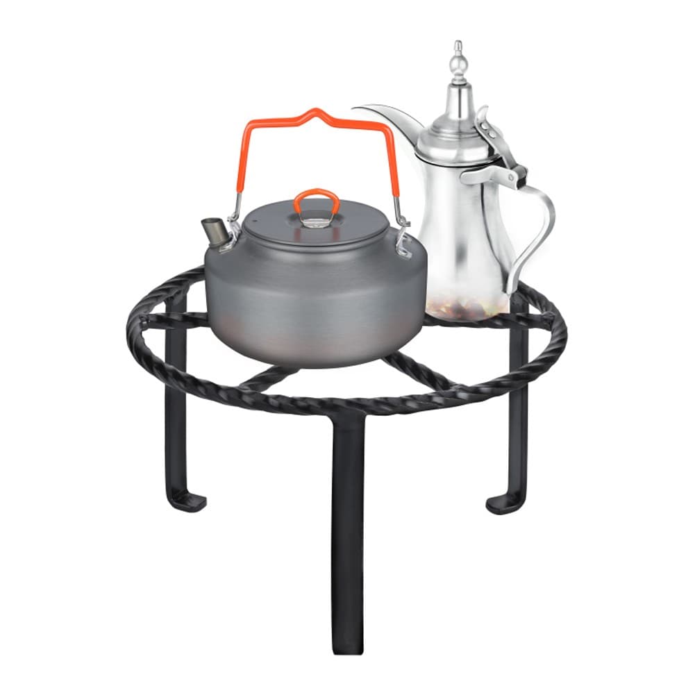 ALSANIDI, Round Fire Stand, Portable mini barbecue charcoal grill for picnics, Black, Size 26 Cm