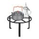 ALSANIDI, Round Fire Stand, Portable mini barbecue charcoal grill for picnics, Black, Size 26 Cm