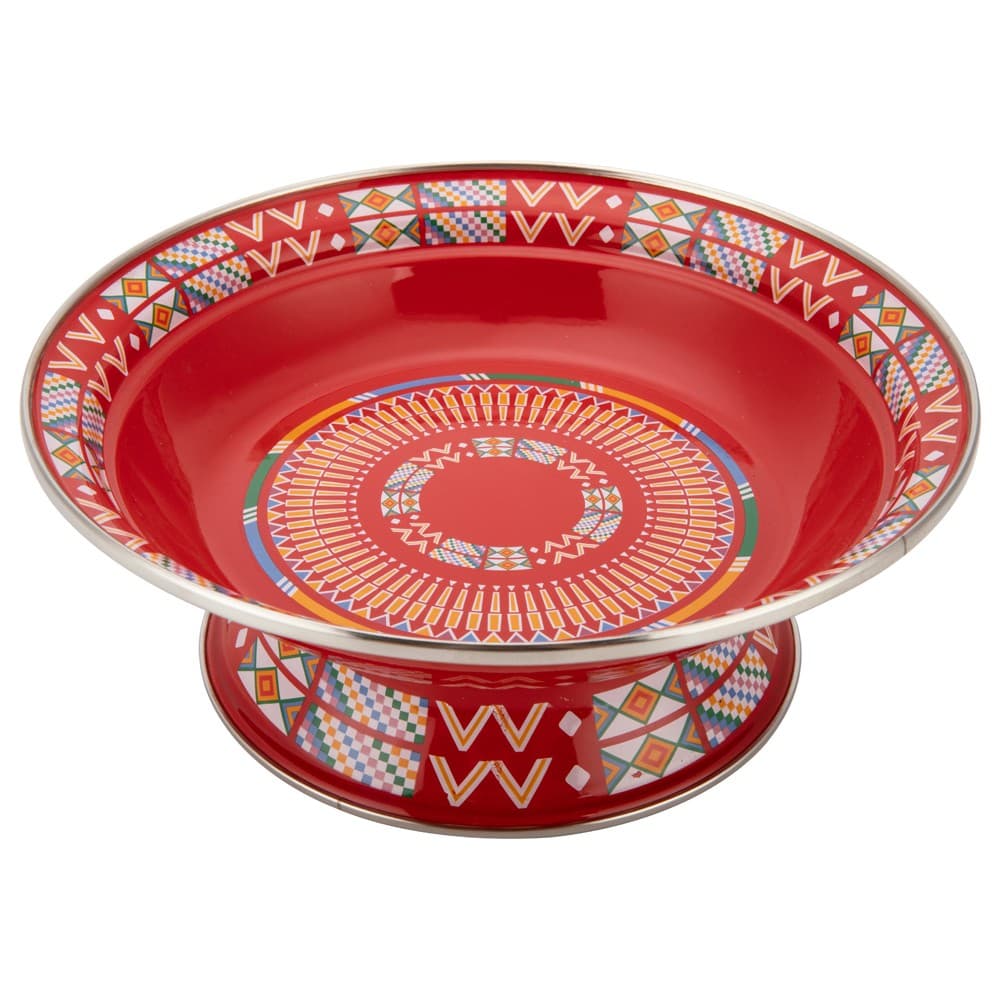 ALSANIDI, Al-Qatt Al-Asiri Ghedar plate, Al-Qatt Al-Asiri Chinko plate, Red, Size 22 Cm