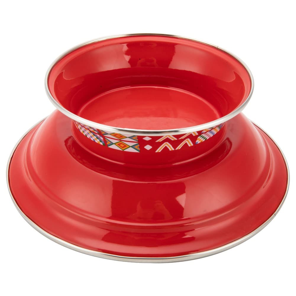 ALSANIDI, Al-Qatt Al-Asiri Ghedar plate, Al-Qatt Al-Asiri Chinko plate, Red, Size 22 Cm