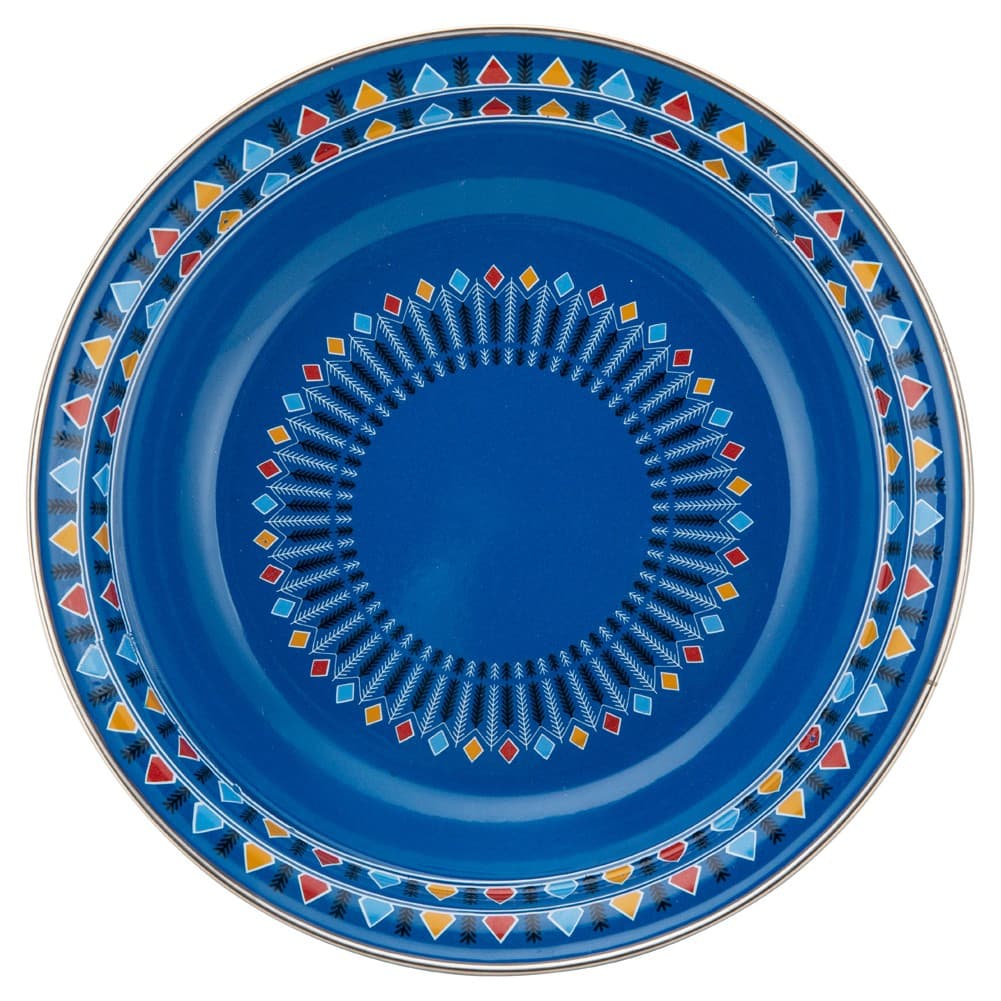 ALSANIDI, Al-Qatt Al-Asiri Ghedar plate, Al-Qatt Al-Asiri Chinko plate, Blue, Size 22 Cm