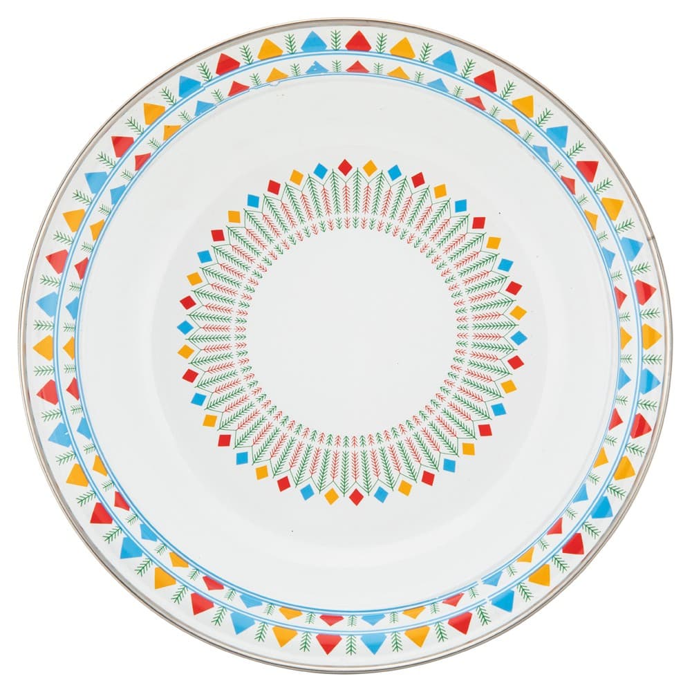 ALSANIDI, Al-Qatt Al-Asiri Ghedar plate, Al-Qatt Al-Asiri Chinko plate, White, Size 24 Cm