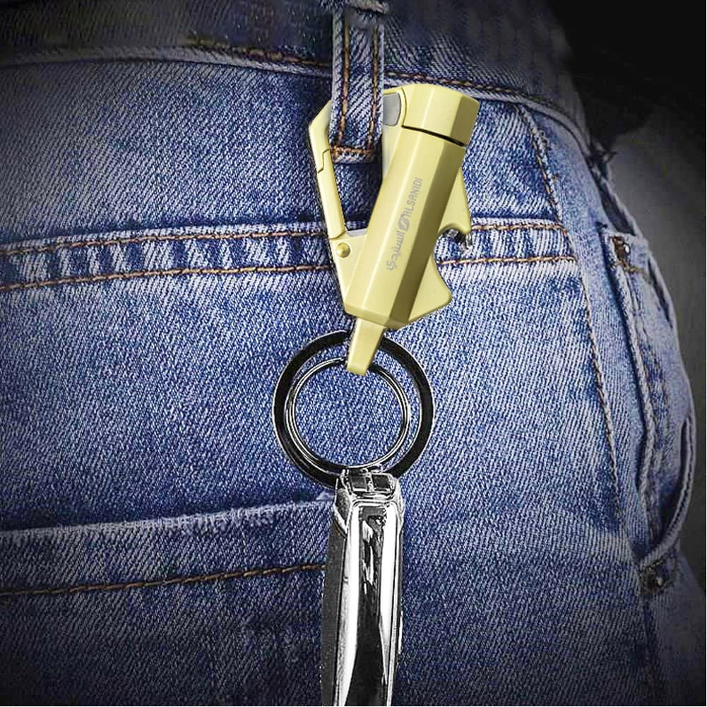 ALSANIDI, Lighter with keychain, Gold,  Size9*4*1.5 Cm
