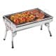 ALSANIDI, Charcoal grill for trips, Portable Charcoal Grill, Silver, Size 48*33*30 Cm