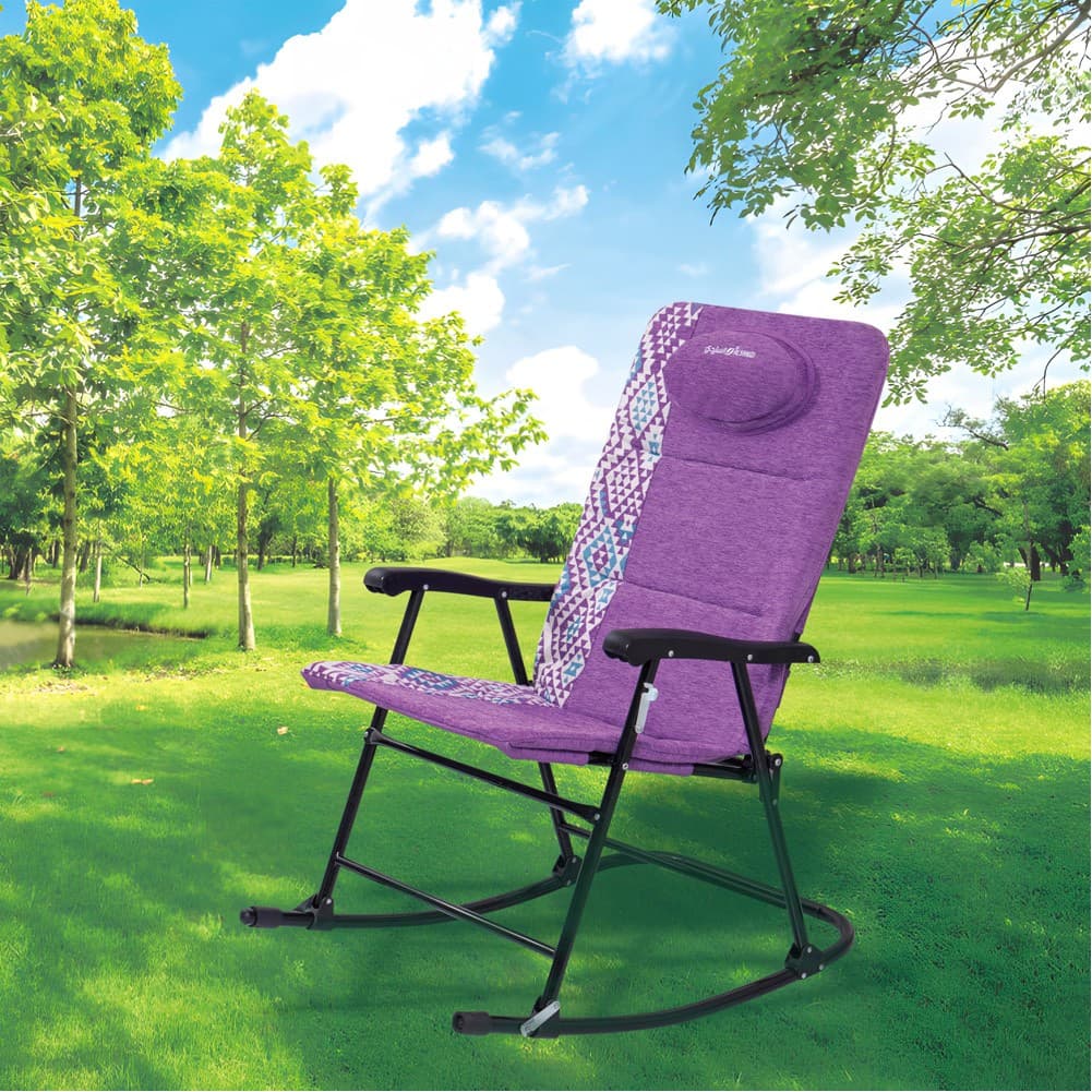 ALSANIDI, Rocking chair for travel and camping, Trips Chair, Lilac, Size 68*89*103 Cm