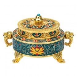 ALSANIDI, Traditional incense burner, Turquoise, Size 13.5*9.7*7.7 Cm