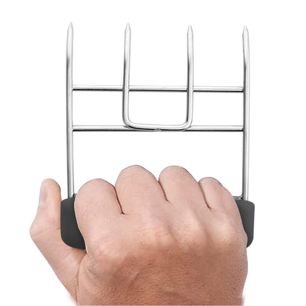 ALSANIDI, Long Stainless Steel Grilling Fork, BBQ Fork, Black, Size 10.5*13.5 Cm