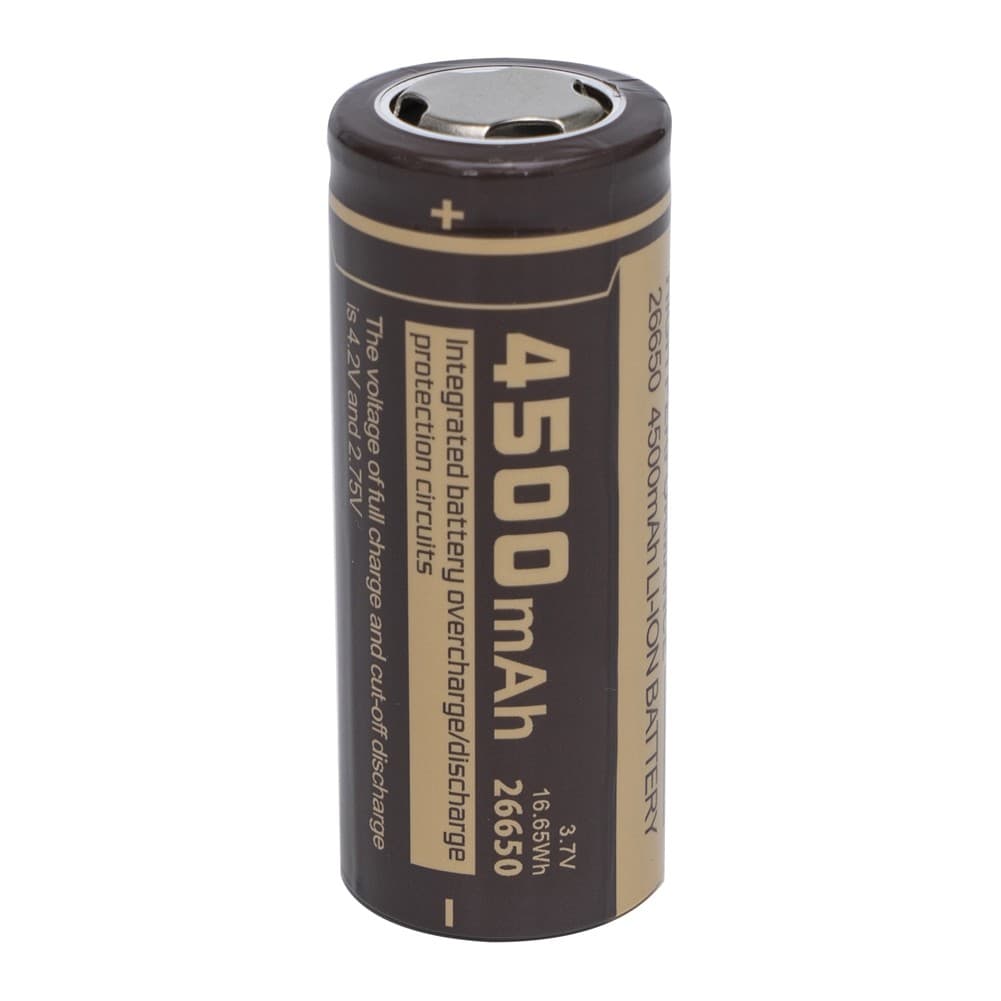 DPT, Rechargeable Flashlight Battery with a Capacity of 4500 milliampere-hour, Brown, capacity 4500 ml Ampere