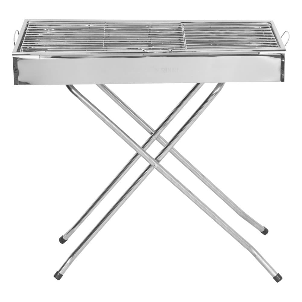 ALSANIDI, Charcoal grill for trips, Portable Charcoal Grill, Silver, Size 71*32.5*69.5 Cm