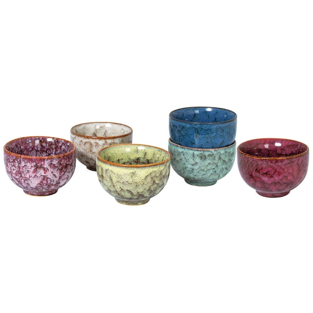 ALSANIDI, ceramic coffee cup set, Multicolored , Set 6 pcs capacity 130 ml