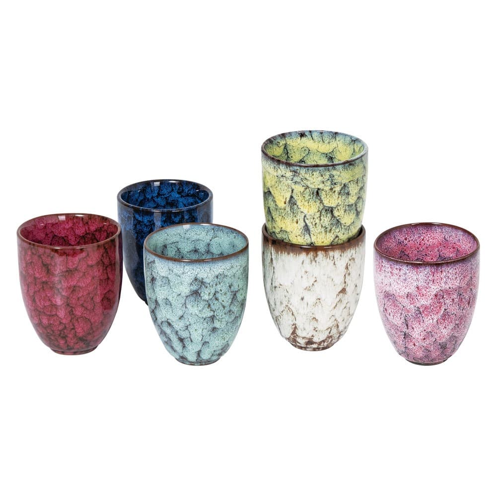ALSANIDI, ceramic coffee cup set, Multicolored , Set 6 pcs capacity 230 ml