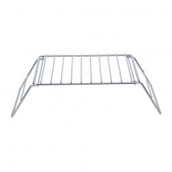 ALSANIDI, Foldable Fire Stand, Portable mini barbecue charcoal grill for picnics, Silver, Size 15.5*20*37 Cm