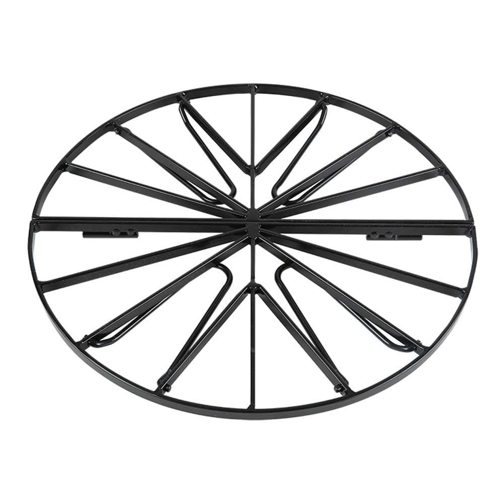 ALSANIDI, Round foldable fire stand, Portable mini barbecue charcoal grill for picnics, Black, Size 35 Cm